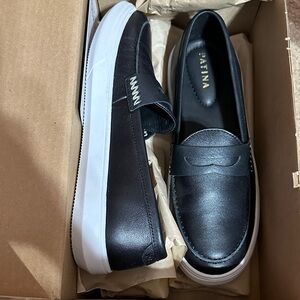 New Black Leather Women's Loafers Portland Leather